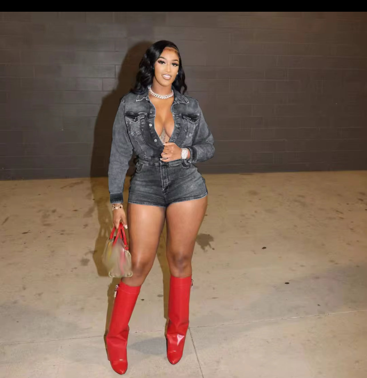 Smokey Slate Denim One-Piece