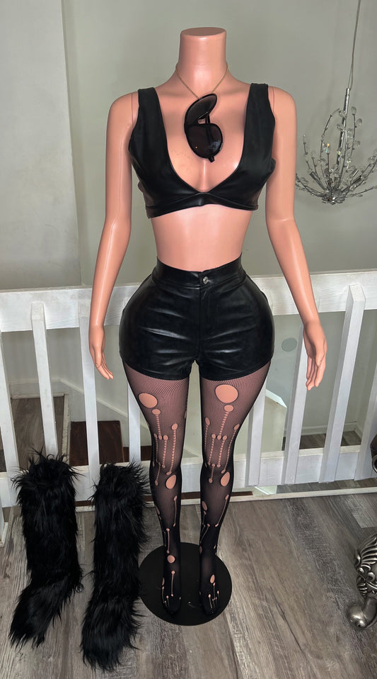 Black Leather shorts