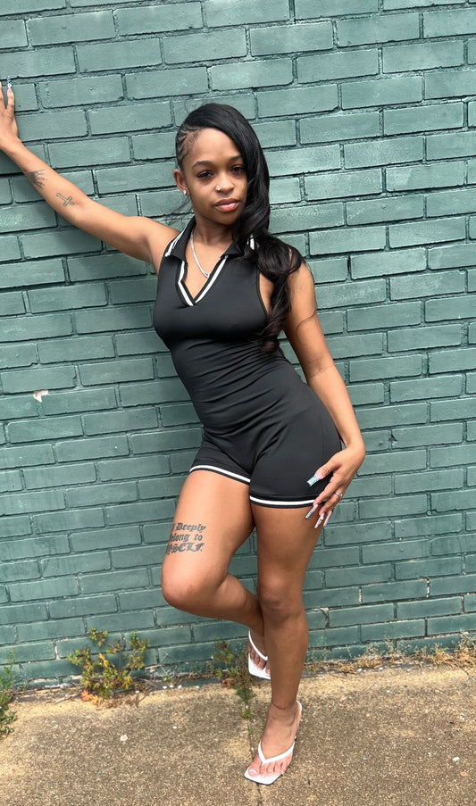 Black sexy short one piece