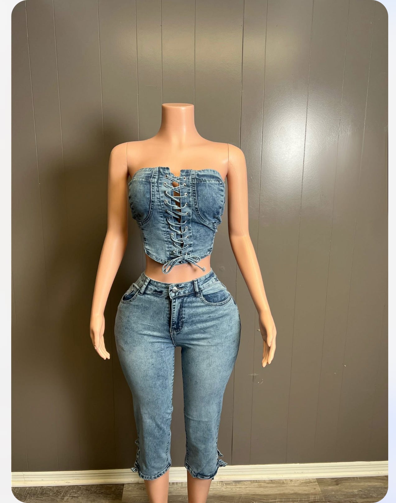 Girly two piece denim set