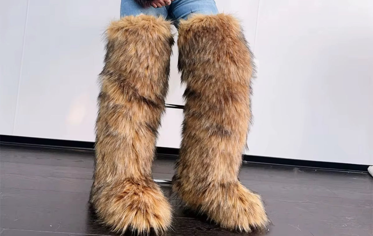 Mocha Fur Boots