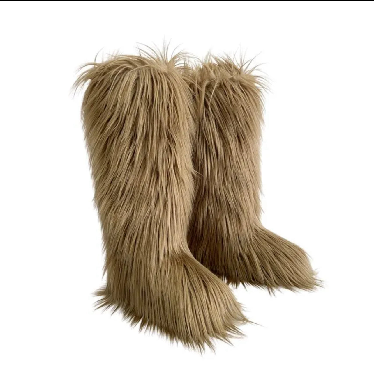 Brown Furry Knee boots