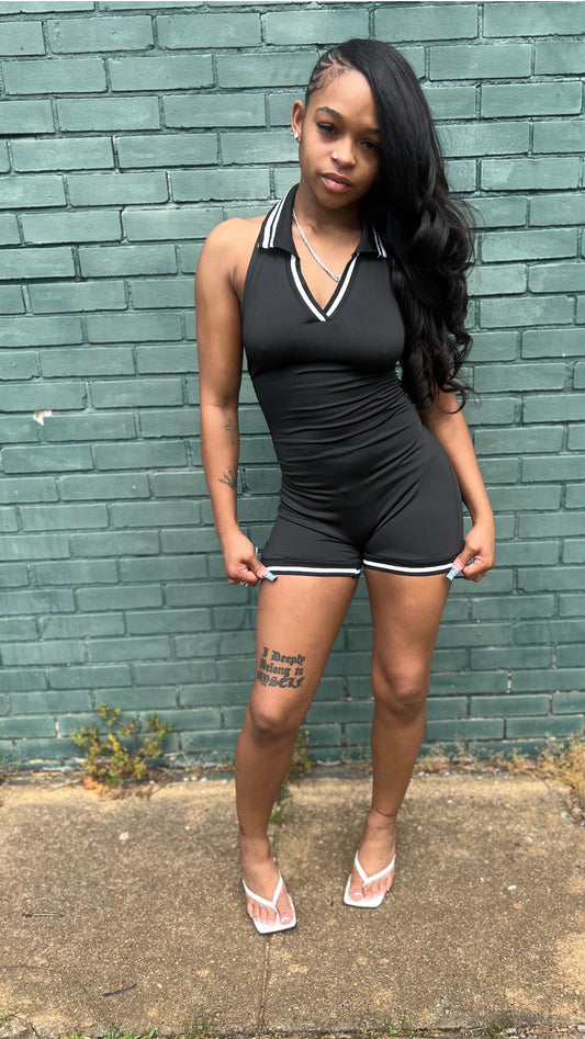 Black sexy short one piece
